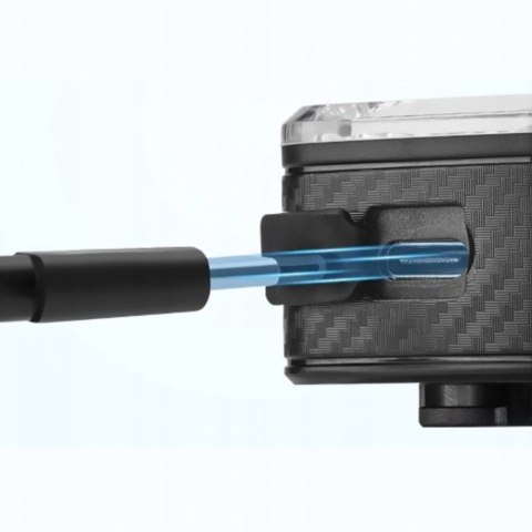 Lampka rowerowa LED czerwona tylna system hamowania STOP USB-C - czarna