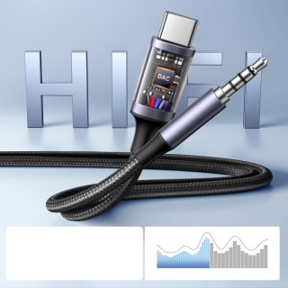 Adapter audio z funkcją ładowania 2w1 USB-C - USB-A/C minijack - czarny