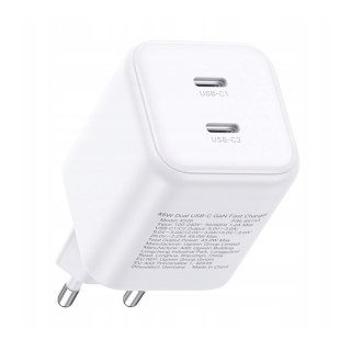 Ładowarka sieciowa USB-C GaN 45W - biała