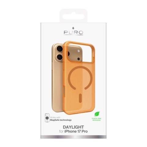 Etui silikonowe na iPhone 17 Pro Daylight Magsafe - półprzezroczyste pomarańczowe