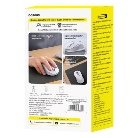 Mysz bezprzewodowa ergonomiczna Bluetooth F02 - biała