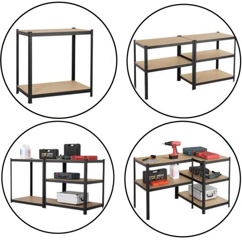 Regał magazynowy CONOR czarny 180x90x30 nośność 875 kg