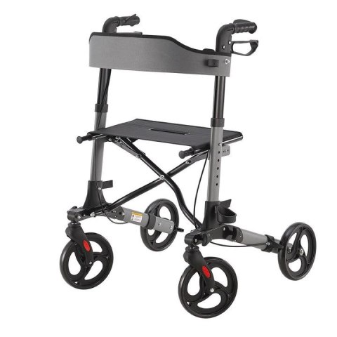 Aluminiowy chodzik z siedziskiem i torbą, składany, 130 kg