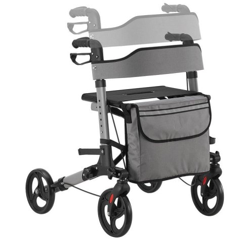 Aluminiowy chodzik z siedziskiem i torbą, składany, 130 kg