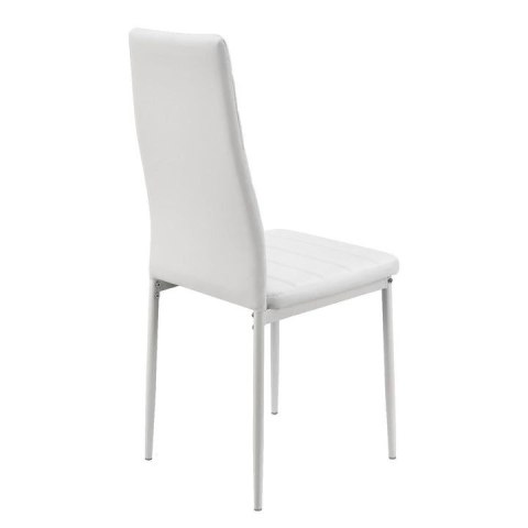 Białe krzesła do kuchni, zestaw 4 szt., stal, PVC, wygodne