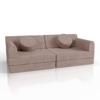 Designerska modułowa kanapa dziecięca 150 cm, pudrowa