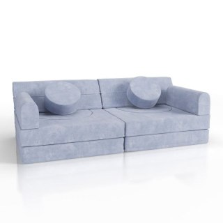 Designerska modułowa kanapa dziecięca 150 cm, jasnoniebieska