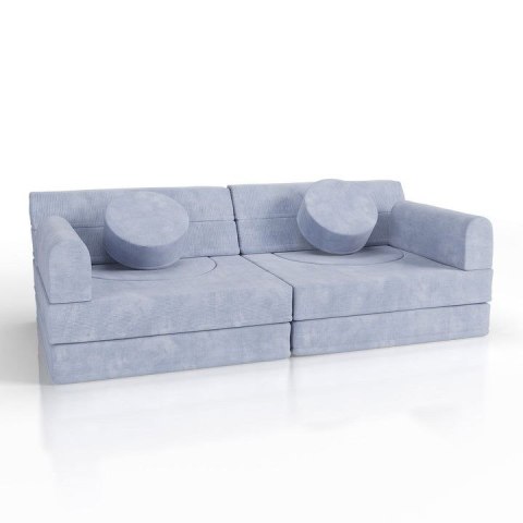 Designerska modułowa kanapa dziecięca 150 cm, jasnoniebieska