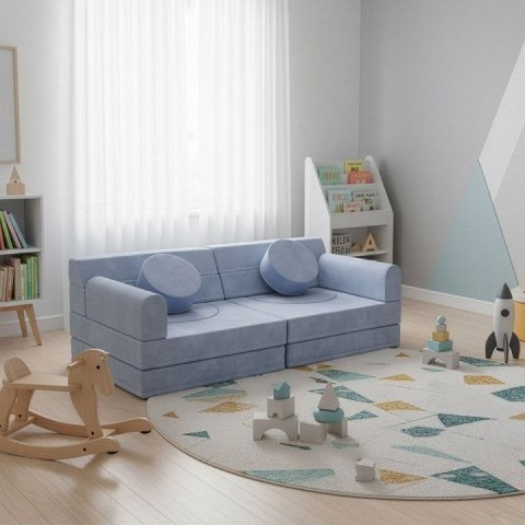 Designerska modułowa kanapa dziecięca 150 cm, jasnoniebieska