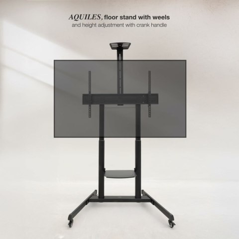 Stojak TV na podłogę z kółkami TooQ FS20406HM-B 60" 100" 120 kg 130 Kg (Odnowione A)