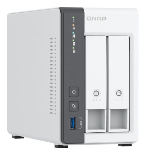 Qnap TS-216G, Tower, 2 x 2.5"/3.5" SATA, ARM 2.0GHz Quad core, 4GB, 1 x 2.5GbE + 1 x GbE, External adapter (PSU)