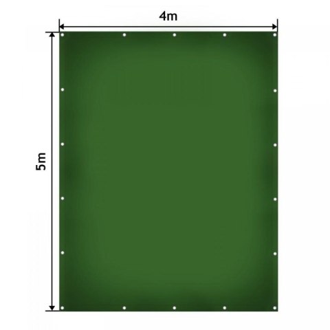 JAGO Plandeka 650 g/m², oczka aluminiowe, zielona, 4 x 5 m