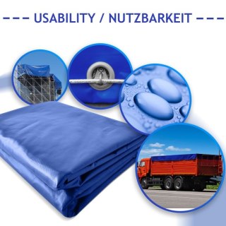 Plandeka JAGO 650 g/m², aluminiowe oczka, niebieska, 3x5 m
