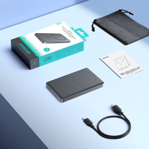 Powerbank Pro 10000mAh ultracienki magnetyczny PD 20W USB-C Lightning - szary