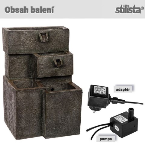 STILISTA Fontanna ogrodowa, 48 x 42 x 76 cm, schody wodne