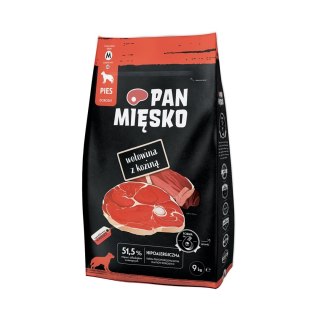 Pan Mięsko wołowina,kozina,warzywa sucha karma dla psa M 9kg
