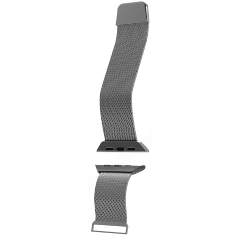 Pasek ze stali nierdzewnej do zegarka Apple Watch 42 44 45 49 mm Milanese - srebrny