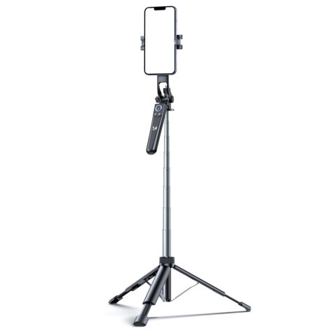 Selfie stick kijek z uchwytem do smartfona teleskopowy tripod 1.3m - czarny