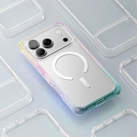 Etui pokrowiec na iPhone 17 Pro Max Omni MagSafe - przezroczyste-tęczowe