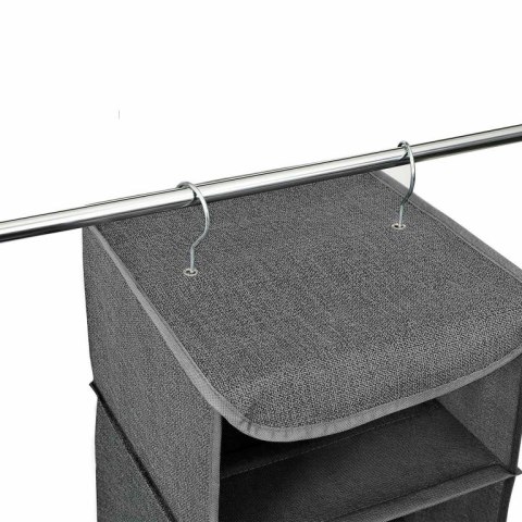 Szary organizer do szafy z 5 półkami bambus 30x30x90 cm