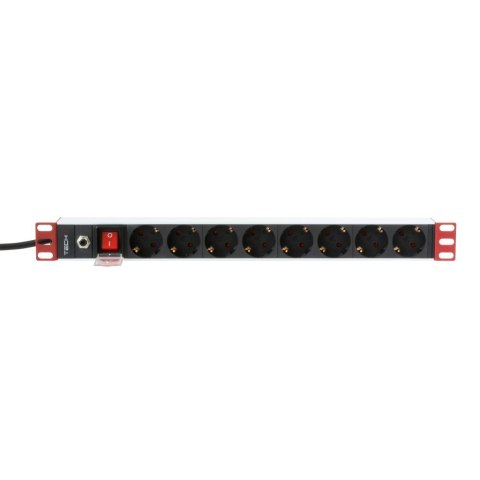 TECHLY LISTWA ZASILAJĄCA 19'1U X8 - GNIAZDA SCHUKO