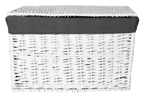 Kufer wiklinowy 65L 56x34x34 cm biało-szary