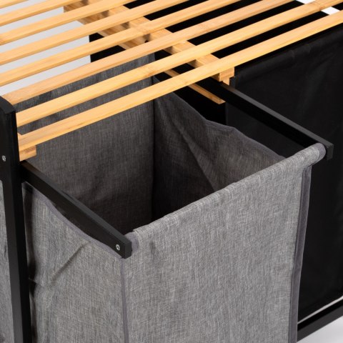 Kosz na pranie bambusowy HANOI BLACK DUO KOLOR