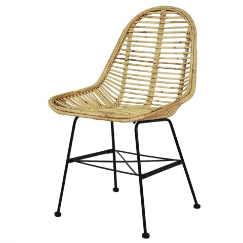 Krzesła do jadalni, 6 szt., naturalny rattan