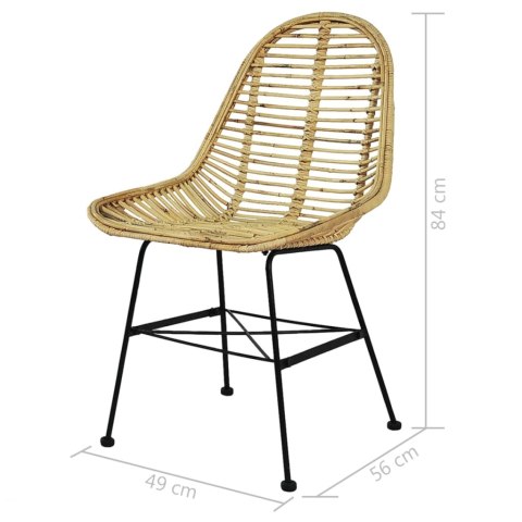 Krzesła do jadalni, 6 szt., naturalny rattan