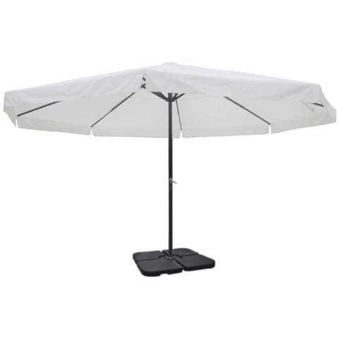 Parasol ogrodowy z przenośną, aluminiową podstawą, biały