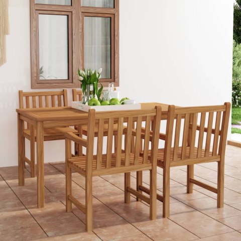 5-częściowy zestaw obiadowy do ogrodu, 180x90 cm, lite drewno tekowe