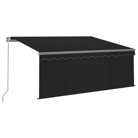 Ręcznie zwijana markiza z zasłoną, 3x2,5 m, antracytowa