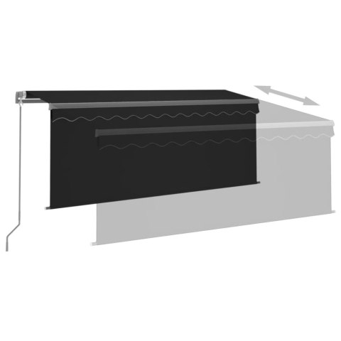 Ręcznie zwijana markiza z zasłoną, 3x2,5 m, antracytowa