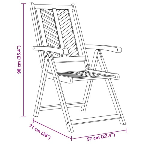 Krzesło Ogrodowe 8 pcs Brązowy 57 x 72 x 109 cm