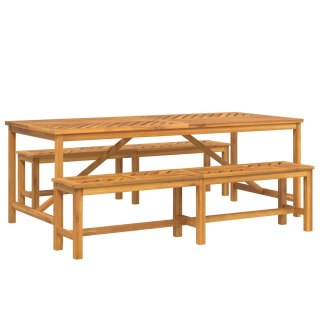 Zestaw do jadalni w ogrodzie 3 pcs Brązowy Lite Drewno Akacji
