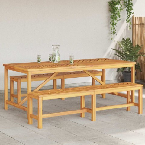 Zestaw do jadalni w ogrodzie 3 pcs Brązowy Lite Drewno Akacji