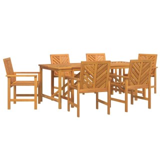 Zestaw do jadalni w ogrodzie 7 pcs Brązowy Lite Drewno Akacji