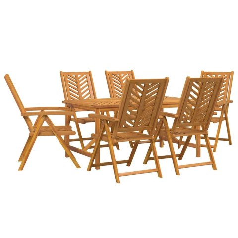 Zestaw do jadalni w ogrodzie 7 pcs Brązowy Lite Drewno Akacji