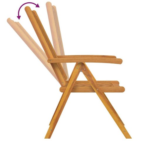 Zestaw do jadalni w ogrodzie 7 pcs Brązowy Lite Drewno Akacji