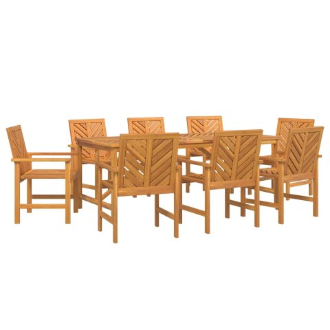 Zestaw do jadalni w ogrodzie 9 pcs Brązowy Lite Drewno Akacji