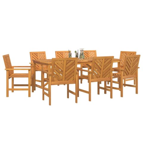 Zestaw do jadalni w ogrodzie 9 pcs Brązowy Lite Drewno Akacji