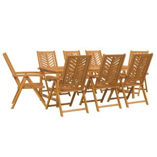 Zestaw do jadalni w ogrodzie 9 pcs Brązowy Lite Drewno Akacji