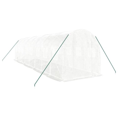 Szklarnia ze stalową ramą, biała, 16 m², 8x2x2 m