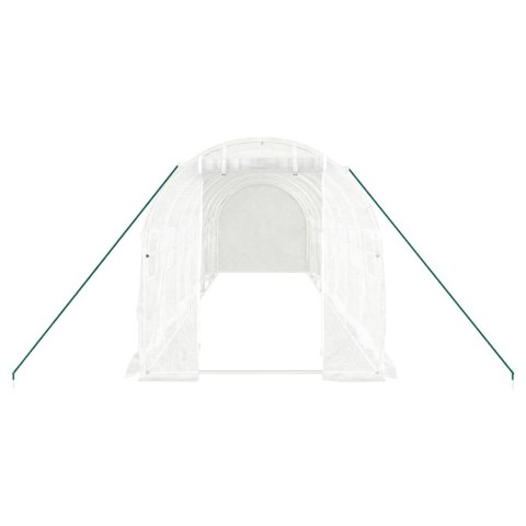 Szklarnia ze stalową ramą, biała, 16 m², 8x2x2 m