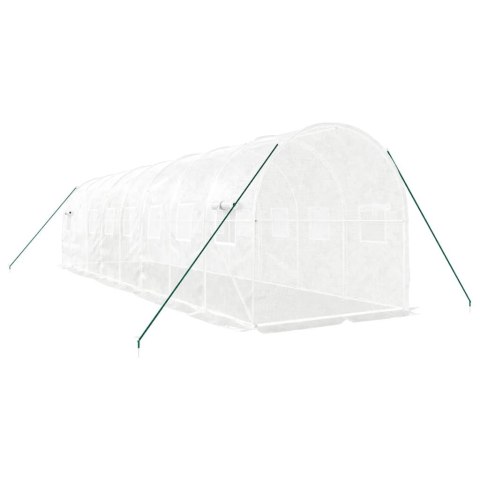 Szklarnia ze stalową ramą, biała, 16 m², 8x2x2 m