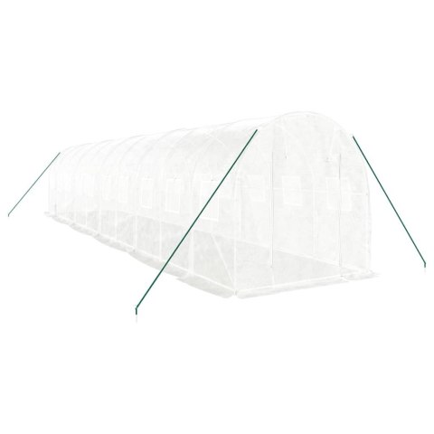 Szklarnia ze stalową ramą, biała, 20 m², 10x2x2 m