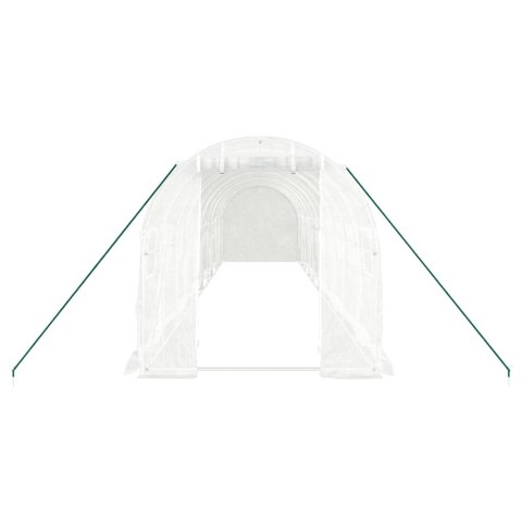 Szklarnia ze stalową ramą, biała, 20 m², 10x2x2 m