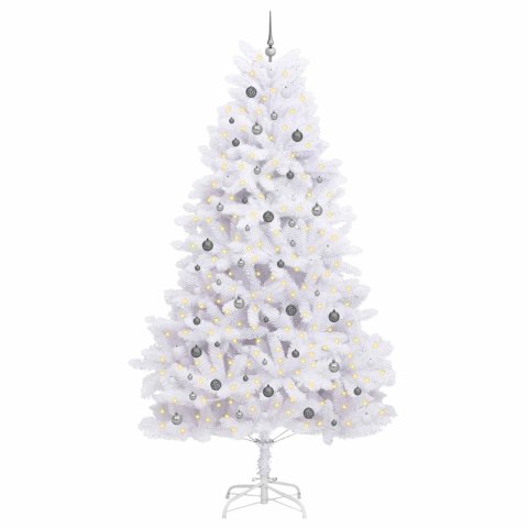 Sztuczna choinka Biały 138 x 138 x 300 cm PVC i Metal
