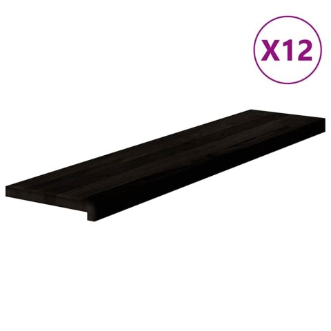 Stopnie schodowe 12 szt. brązowe 110x30x2 cm lite drewno dębowe