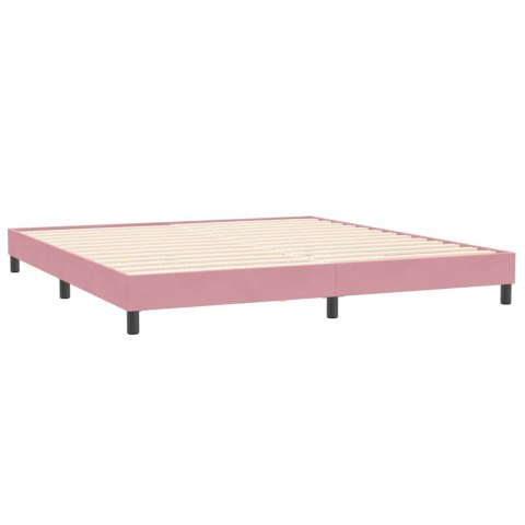 Łóżko typu Box Spring z materacami Różowy 180x210 cm Aksamit